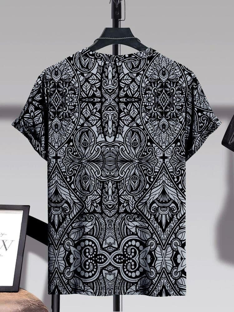 Cotton Prined Half Sleeves Mens Round Neck T-Shirt