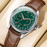 3D Glass Date Display Dial Leather Belt Analog Watch - for Men