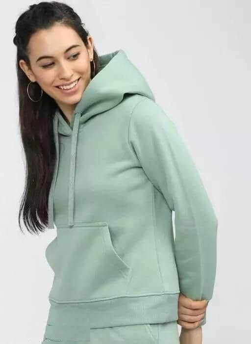 Women's Wool Hoodie Sherpa Sweatshirt