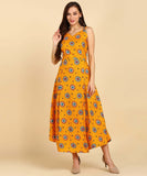 Latest Printed American Crepe Floor Length Kurti
