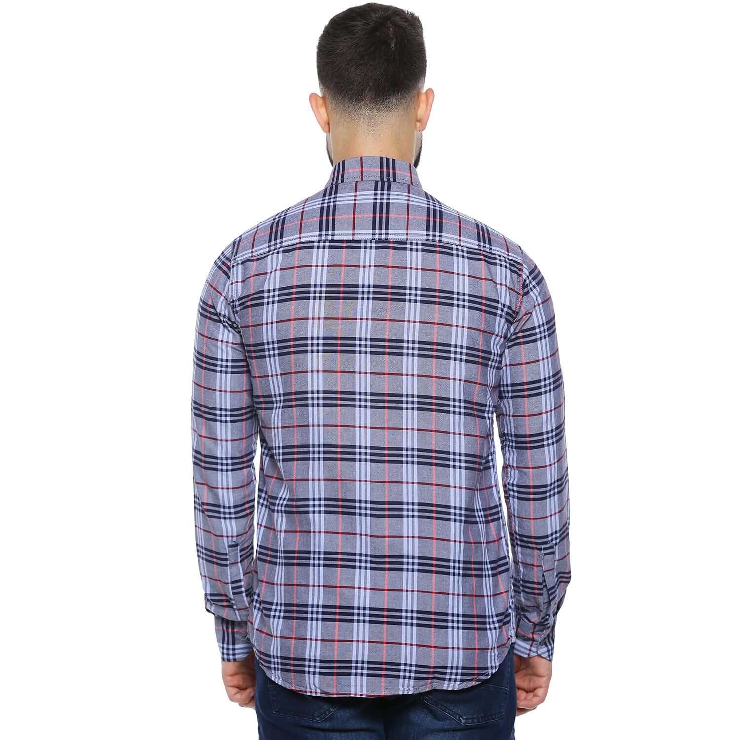 Campus Sutra Cotton Blend Checkered Full Sleeves Casual Shirt