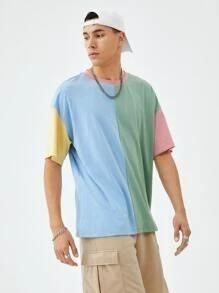 Hollander Cotton Color Block Half Sleeves Mens Round Neck T-Shirt