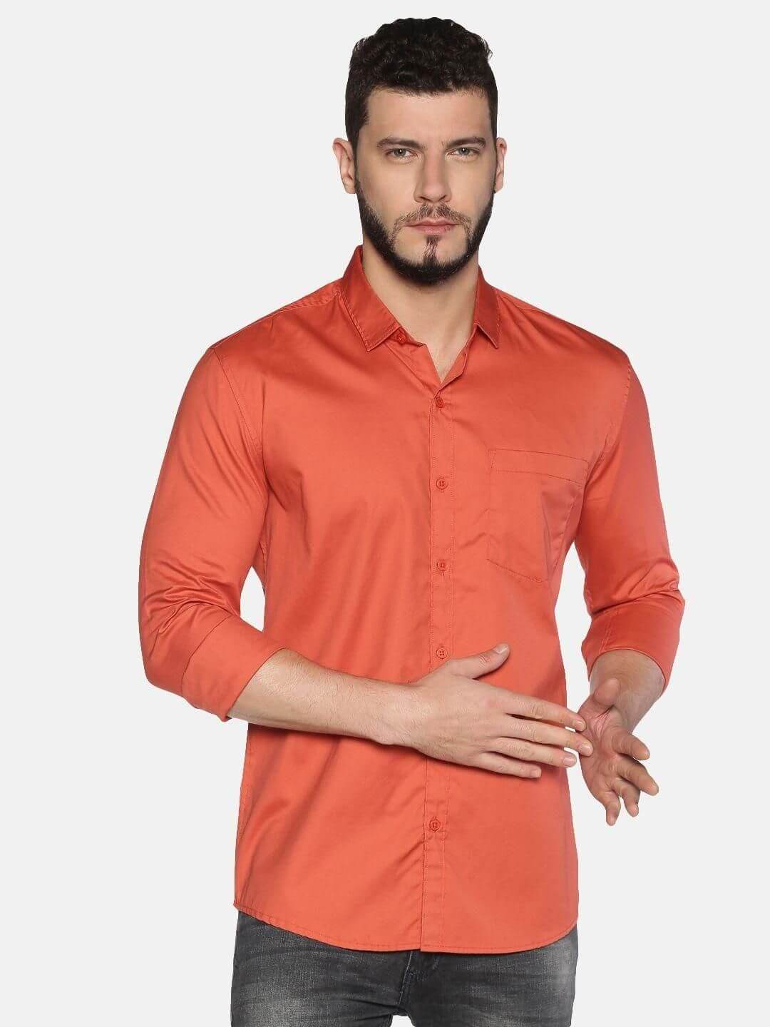 UrGear Cotton Solid Full Sleeves Regular Fit Mens Casual Shirt