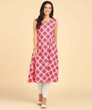 Women's Casual Wear Sleeveless Round Long Kurtis