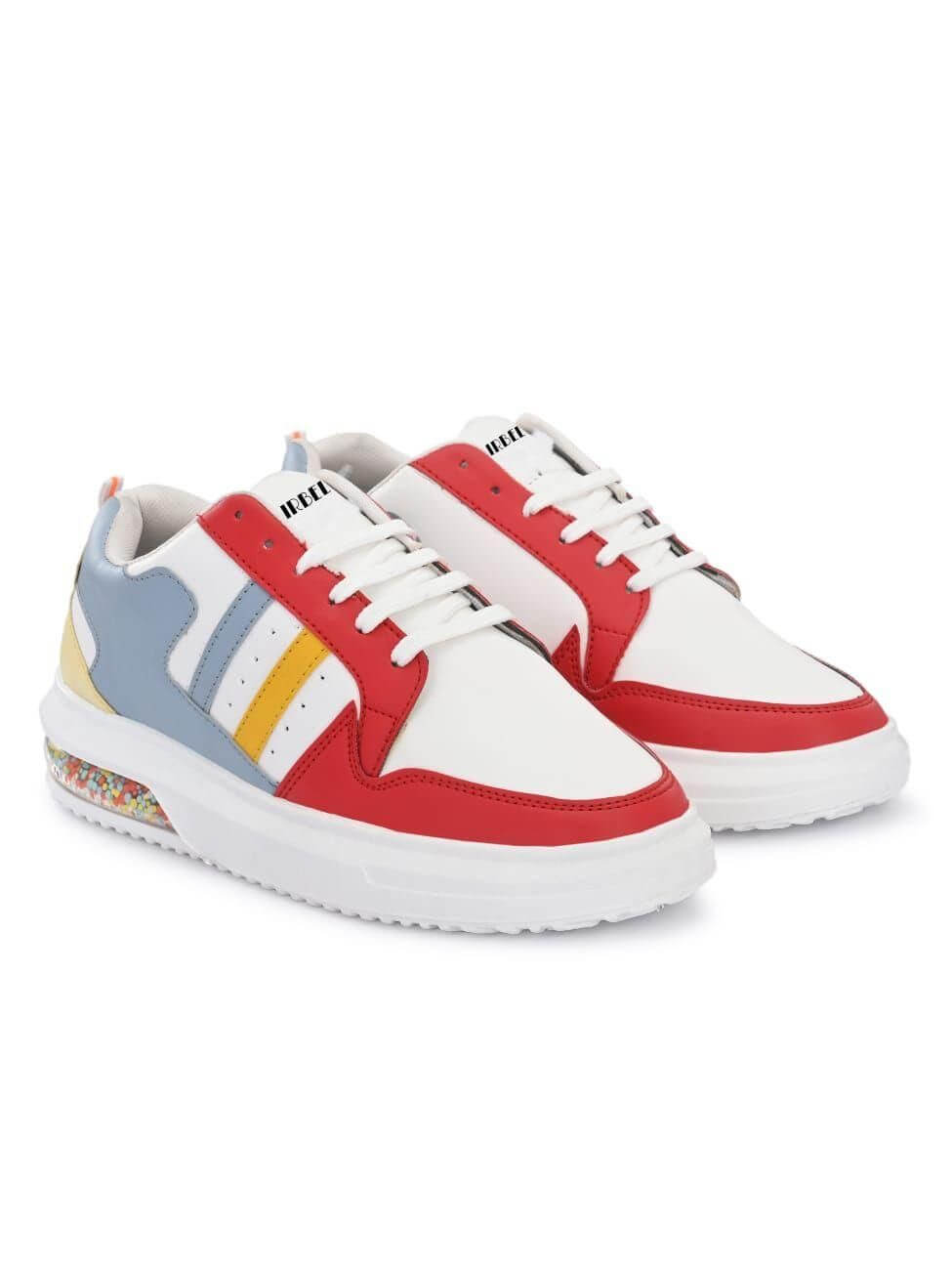 Airbell Synthetic Lace-ups Casual Sneaker for Men's (Red)