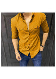 Cotton Solid Full Sleeves Mens Casual Shirt