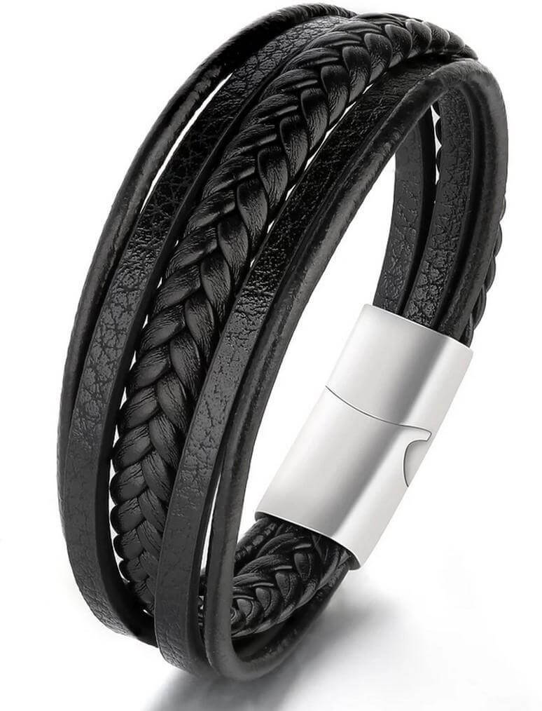 Multi strand Leather Bracelet having metal Clasp