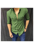 Cotton Solid Full Sleeves Mens Casual Shirt