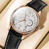 3D Glass Date Display Dial Leather Belt Analog Watch - for Men