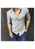 Cotton Solid Full Sleeves Mens Casual Shirt