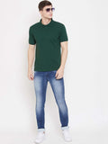 Cotton Blend Solid Half Sleeves Mens Polo T-Shirt