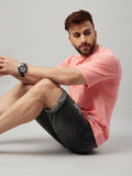 Cotton Blend Solid Half Sleeves Mens Round Neck T-Shirt