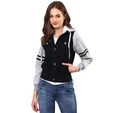 Campus Sutra Women Colorblock Stylish Casual Denim Jacket